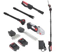 ulafbwur Taille-Haies et Coupe-Herbe 2-en-1 sans Fil 21V, Taille-Buches Électrique avec Perche Extensible, Tête Orientable à 5 Angles, Léger pour Jardin et Pelouse, Batterie et Chargeur Inclus