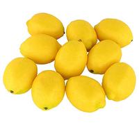 Ulalaza 10 Pcs Faux Citron Fruits Artificiels Modèle Réaliste Jaune Citron Maison Maison Cuisine Parti Décoration Bureau Ornement