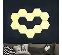 Ulalaza 10 PCS LED Hexagonal Applique Murale En Nid D'abeille Veilleuses DIY Modulaire Tactile Sensible Lampes Creative Géométrie Assemblée pour Bureau À Domicile Hôtel Bar