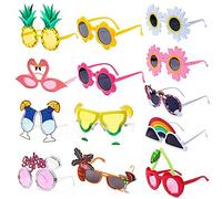 Ulalaza 13PCS Party Lunettes de soleil Hawaiian Lunettes drôles pour l'été Luau Party Supplies Fun Summer Tropical Fancy Dress Props Kids Party Favors Beach Themed Party Supplies Décoration