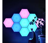 Ulalaza 9 PCS LED Hexagonal Applique Murale En Nid D'abeille Veilleuses DIY Modulaire Tactile Sensible Lampes Creative Géométrie Assemblée pour Bureau À Domicile Hôtel Bar