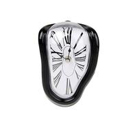 Ulalaza Accueil Vintage Horloge de Table Silencieuse Fusion Horloge Surréalisme Dripping Horloge Rustique Métal Chiffres Romains Étagère pour La Maison Cuisine Bureau Table