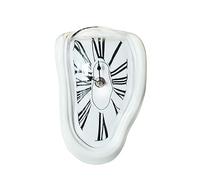 Ulalaza Accueil Vintage Horloge de Table Silencieuse Fusion Horloge Surréalisme Dripping Horloge Rustique Métal Chiffres Romains Étagère pour La Maison Cuisine Bureau Table
