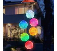 Ulalaza Carillon Solaire extérieur LED à Changement de Couleur Lumières solaires Décor Romantique pour la Maison de Jardin Patio