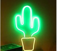 Ulalaza Enseigne Lumineuse au néon LED Cactus veilleuses fonctionnant par USB Signe de chapiteau décoratif Bar Pub Magasin Club Garage décor de fête à la Maison