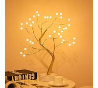 Ulalaza Lampe de Branche d'arbre de chaîne de cuivre étoilé LED à Piles ou Alimentation USB lumière de Chevet à Fil Chaud avec Interrupteur Tactile pour la décoration de la Maison