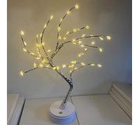 Ulalaza Lampe de Branche d'arbre de chaîne de cuivre étoilé LED à Piles ou Alimentation USB lumière de Chevet à Fil Chaud avec Interrupteur Tactile pour la décoration de la Maison