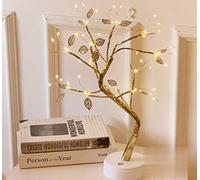 Ulalaza Lampe de Branche d'arbre de chaîne de cuivre étoilé LED à Piles ou Alimentation USB lumière de Chevet à Fil Chaud avec Interrupteur Tactile pour la décoration de la Maison