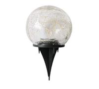 Ulalaza Lampes au sol de jardin solaire 20 LED lampe de boule de fissure extérieure lumineuse étanche pour allée de jardin chemin de patio de pelouse （blanc chaud）