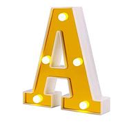 Ulalaza LED Marquee Lettre Lumières Signe 26 Alphabet Lumière pour Veilleuse De Mariage Fête d'anniversaire À Piles Lampe De Noël À La Maison Bar Décoration （Blanc Chaud）