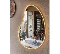 Ulalaza Miroir Acrylique LED néon en Forme de cœur/Chat/Lettre/ondulé, Miroir de sorcière, décoration Murale décoration de la Chambre à Coucher, de la Maison, du Studio, du dortoir, du Mariage