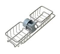 Ulalaza Porte-éponge de Cuisine en Acier Inoxydable évier Caddy Organisateur Brosse à Savon Vaisselle Liquide égouttoir Robinet Support de Rangement