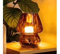 ULAROOM Petite lampe de chevet en forme de champignon avec ampoule LED à 3 températures, lumière de nuit à intensité variable pour chambre/salon/entrée/décoration d'angle (ambre doré)