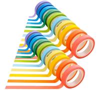 Ulawellor Washi Tape 10 Rouleaux Colorés 7mm Masking Tape Adhésif Décoratif