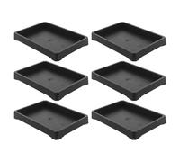 ULDIGI 6 Pièces Plateau de Jardinage Soucoupe de Jardinière Rectangulaire en Résine, Noir, pour Pots de Fleurs et Mini-Plantes, Plateau de Récupération d'eau, Base Stable, Bureau