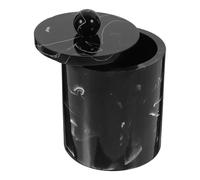 ULDIGI Boîte de Cotons à Maquillage Marbre Noir en Résine Style Européen | Rangement pour Coton-tiges et Cure-dents, Couvercle Intégré, Usage Maison ou Cosmétique, Design Simple