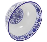 ULDIGI Bol à Soupe en Porcelaine Bleu et Blanc, Bol de Service Multifonction pour Bar et Maison, Saladier en Céramique avec Bords Lisses et Résistant