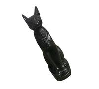 ULDIGI Figurine Artisanale du Dieu Chat Égyptien en Résine Noire, Décoration Unique et Élégante pour Bureau ou Chambre, Ornement Créatif et Stylé