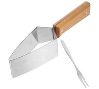 ULDIGI Outil de découpe de parts de gâteau, trancheuse à pastèque portable en acier inoxydable avec fourchette, pour couper le melon en cubes et servir au quotidien