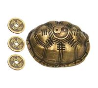 ULDIGI Pendentif Carapace de Tortue, Jeu de Divination Chinois Traditionnel | Pièces Anciennes en Laiton, Style Feng Shui Vintage, Objet Portable pour Autel Bouddhiste ou Soirée Ludique