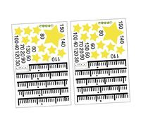 ULDIGI Stickers Mural Hauteur Garçon et Filles Motif Étoile pour Chambre Bébé Garçon Fille, Autocollants Pvc Repositionnables, Tableau de Mesure 30x45 Cm, Lot de 2 Feuilles