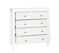 ULEVR Commode de rangement 5 tiroirs, 79 x 39,5 x 80,5 cm - façade texturée, pour chambre ou entrée, blanche