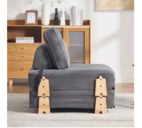 ULEVR Fauteuil convertible 1 place en canapé-lit, velours côtelé gris foncé, structure en bois, style scandinave
