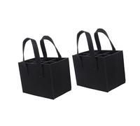 ULIJTH Lot de 2 sacs de transport de vin en feutre avec 6 compartiments, rembourrage résistant aux chocs et poignée renforcée pour un transport sécurisé (116 chars) en feutre avec poignée, Noir