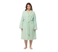 Ulla Popken Robe de Bain en Tissu éponge à Rayures 830450 Peignoir, Vert Clair, 48-50 Femmes