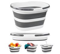 Ulluthu 16L Seau Vadrouille Pliable, Sea u Pliabl e Vadrouille à Deux Poignées Seaus de Nettoyage Pliables en Silicone Seau à Eau Rectangulaire Multi-Usage pour Salle de Bains Cuisine Jardin Camping
