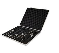 Ulmia Black Edition 196610 Kit d'équerre de précision avec étui, équerre de précision + règle en acier, porte-mine, outil 196610 Bois