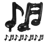 ULTECHNOVO 10 Pièces Ballons en Aluminium de Note de Musique Noire, Décoration Élégante et Facile à Gonfler pour Fête à Thème Musical et Performances de Groupe
