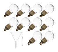 ULTECHNOVO 10 Pièces Breloques en Verre Mini Bouteilles Sphériques Bouchon à Vis en Laiton Vintage, Faciles à Enfiler et Solides pour Bijoux Créatifs et Artisanat