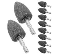ULTECHNOVO 10 Pièces Meule D'affûtage Conique 25mm Tige Hexagonale en Alumine Fusionnée Brune pour Polissage et Meulage de Précision sur Aluminium et Laiton, pour Réparation à Domicile