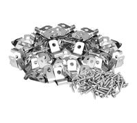 ULTECHNOVO 100 Clips de Fixation Robustes en Aluminium pour Grillage Rigide avec Vis, Solide et Légers, pour Clôture de Bétail et Cages d'animaux