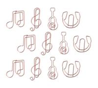 ULTECHNOVO 12 Clips Trombones Créatifs en Métal Forme Notes de Musique, Marque-pages Originaux pour Organiser Documents et Annoter, Pack de 12 Pièces Couleur Or Style Plusieurs styles