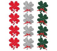 ULTECHNOVO 12 Pièces Porte-Cartes en Feutre Trèfle, Robuste et Portable, Cadeau Festif pour Fêtes, Achats et Décorations de Vacances