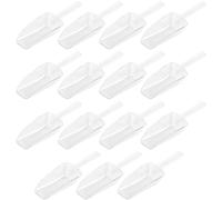 ULTECHNOVO 15 Pièces Lot de Pelles à Glace et Pelles Alimentaires en Plastique Blanc, pour Thé et Protéines en Poudre, Transfert de Petites Denrées, Buffets et Anniversaires