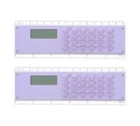 ULTECHNOVO 2 Pièces Calculatrice Règle Double Échelle pour Garçon et Filles et Étudiants, Plastique Pourpre, Mesure Précise et Calcul Mathématique, Portable et Compacte pour Bureau et