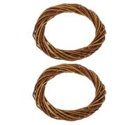 ULTECHNOVO 2 Pièces Couronne Ronde en Osier Tressé Main, Légère et Classique, Base pour Décoration de Noël, Murs ou Bricolage Créatif à Domicile