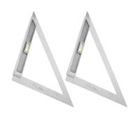 ULTECHNOVO 2 Pièces Équerre de Charpentier Métallique Argenté 90° Niveau à Bulle, Règle Triangulaire Graduée, Outil de Mesure Dessin Travail du Bois