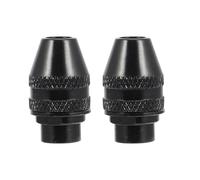 ULTECHNOVO 2 Pièces Mandrin de Perçage sans Clé Mandrin de Perçage à Trois Mors en Alliage Noir, 0,4-3,2mm, pour Mini Perceuse Électrique, Garages et Maisons