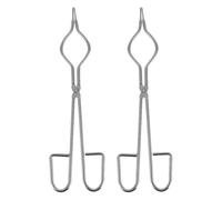 ULTECHNOVO 2 Pièces Pince à Creuset et Résistance à Haute Température en Acier Inoxydable Argenté Prise de Précision pour Fabrication de Bijoux et Pièces en Céramique
