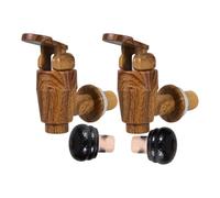 ULTECHNOVO 2 Sets de Robinets en Plastique pour Seau à Vin Bouchon, Design Simulation Bois, Facile à Installer, Accessoires Rustiques Vintage pour Occasions Spéciales