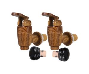 ULTECHNOVO 2 Sets de Robinets en Plastique pour Seau à Vin Bouchon, Design Simulation Bois, Facile à Installer, Accessoires Rustiques Vintage pour Occasions Spéciales