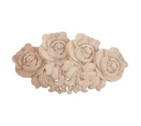 ULTECHNOVO 4 Pièces Applique Décorative en Bois Sculpté Européen Rose | Décor Vintage Beige, Pose Facile pour Salon et Bricolage, Finition Artisanale Précise, Usage Polyvalent