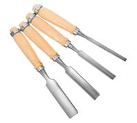 ULTECHNOVO 4 Pièces Ensemble de Ciseaux à Bois Sculpture Tête Demi-ronde en Acier au Carbone, 4 Tailles Essentielles 6-24mm, Finition Lisse et Solide pour Art du Bois et Modélisme