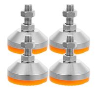 ULTECHNOVO 4 Pièces Niveleurs de Machines Robustes en Acier au Carbone avec Base en Caoutchouc Antidérapante et Pied Fixe Réglable pour Supports Stables de Meubles et Établis