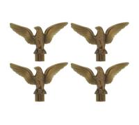 ULTECHNOVO 4 Pièces Tête de Drapeau Aigle en Plastique Or, Ornement de Mât Extérieur, Décoration Élégante et Fonction de Remplacement pour Mât de Drapeau de Jardin