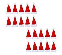ULTECHNOVO 48 Pièces Chapeaux de Noël en Bouteille Mini, Housse à Couverts Rouge en Tissu, Protège des Coupures, Décoration de Table pour Dîner de Noël, pour Tasses et Fourchettes
